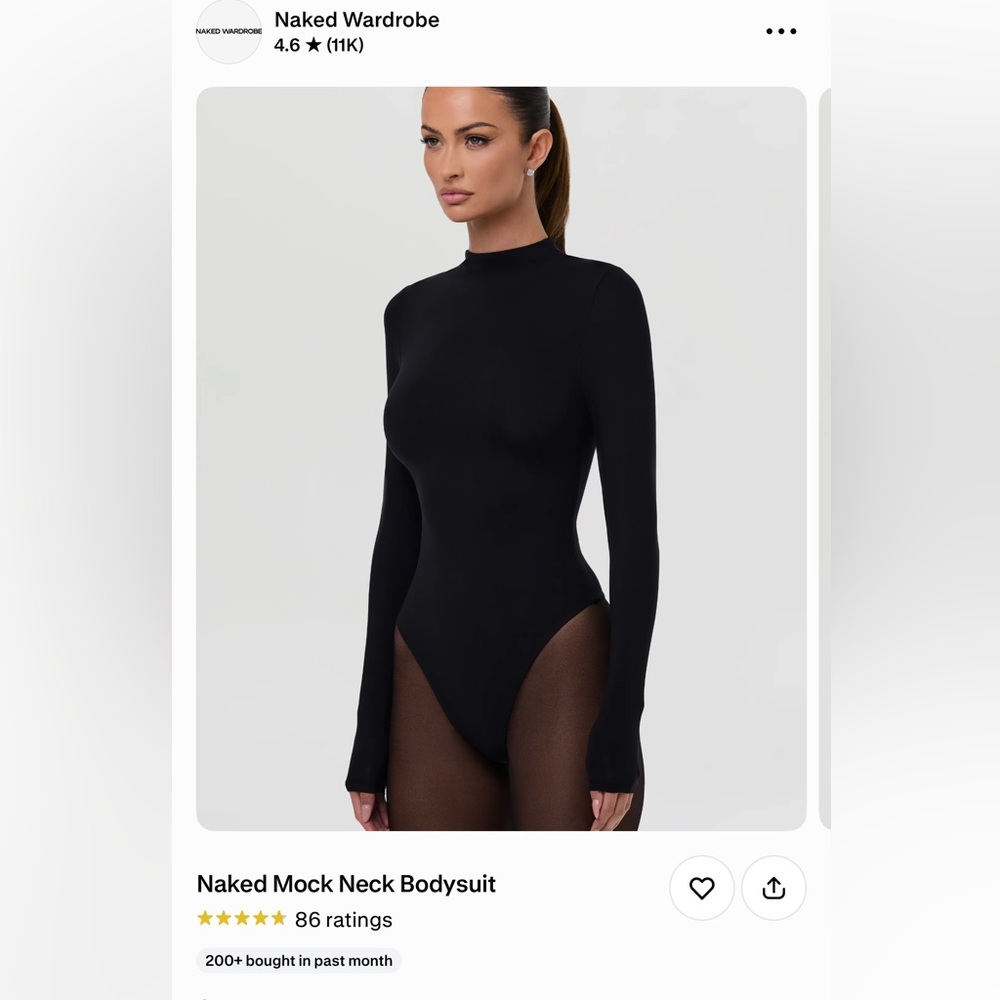Naked Mock Neck Body Suit
